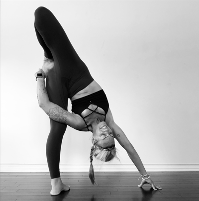 Janet Waterhouse doing yoga